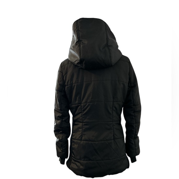 Y2K Converse One Star Women’s Black Hooded Jacket Puffer Coat size Small (D67)‎ - Picture 4 of 15